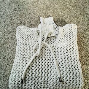 Joie White hooded pullover sweater size large